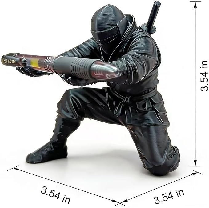Ninja Pen Holder for Desk, Black Ninja Decor Pen Stand Pencil Holder Desk Accessories for Office Home Classroom