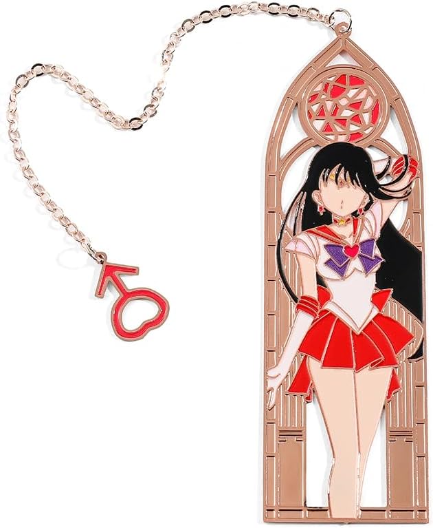5 Style Anime Magical Girl Book Marks - Metal Bookmarks Gifts for Girls, Anime Fans, Book Lovers Student Men Women, Birthdays, Christmas, Valentine, School Supplies Book Accessory (Red Girl)