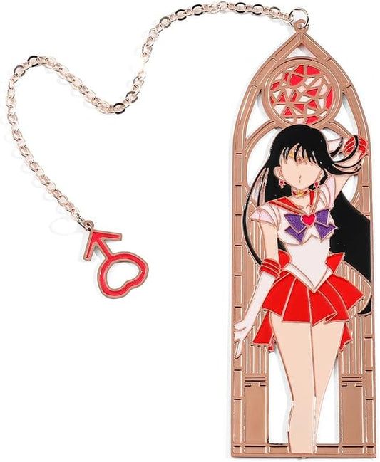 5 Style Anime Magical Girl Book Marks - Metal Bookmarks Gifts for Girls, Anime Fans, Book Lovers Student Men Women, Birthdays, Christmas, Valentine, School Supplies Book Accessory (Red Girl)