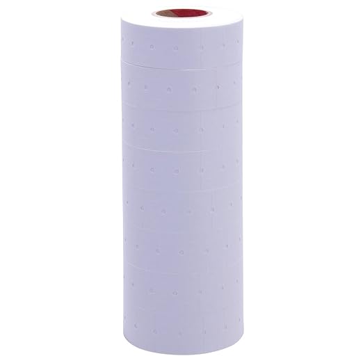 White Labels to fit Motex MX5500 Price Guns 16 Pack (Free Ink roll Included)