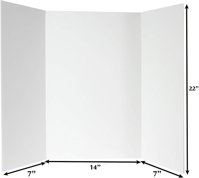 ArtSkills Tri-fold, 28" x 22" Trifold Foam Display Board, White, 28" W x 22" H, 5 Pack