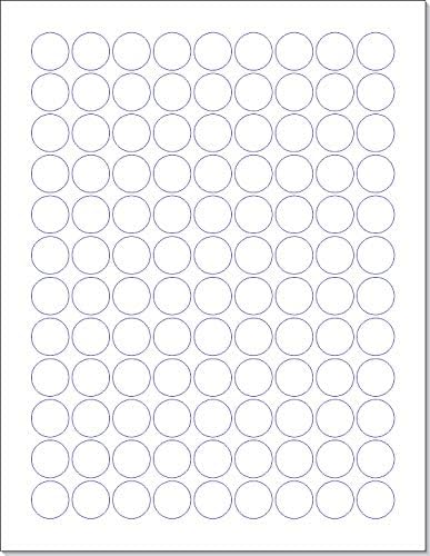 NextDayLabels 0.75 Inch Round Circle Stickers White for Bleeds Laser Inkjet - 108 Per Sheet Self-Adhesive Color Coding Inventory Labels Made in USA - 54,000 Labels