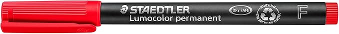 STAEDTLER 318-2 Lumocolor Universal Permanent Fine Pens - Red, Pack of 10 (318-2 VE)