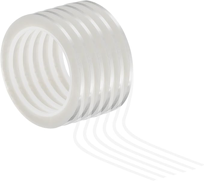 PATIKIL 1/8" Whiteboard Tape, 6 Pack Thin Dry Erase Tape for Graphic Chart Marking DIY Art, Transparent