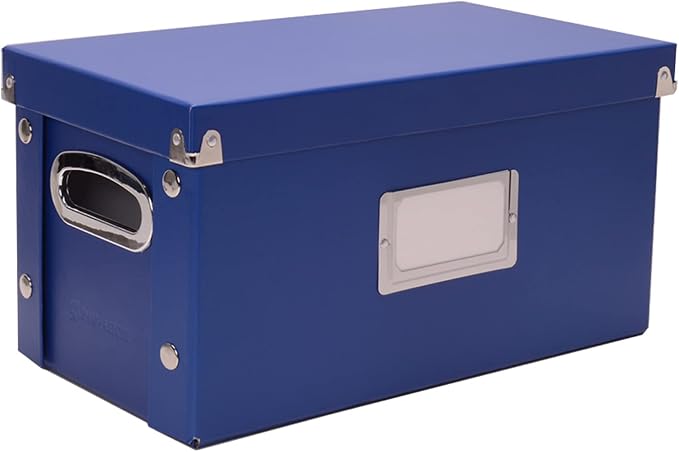 Snap-N-Store Vinyl 45 Record Box, for 45 RPM Vinyl Storage, 8.25 x 7.5 x 14.5 Inches, Classic Blue, SNS02418
