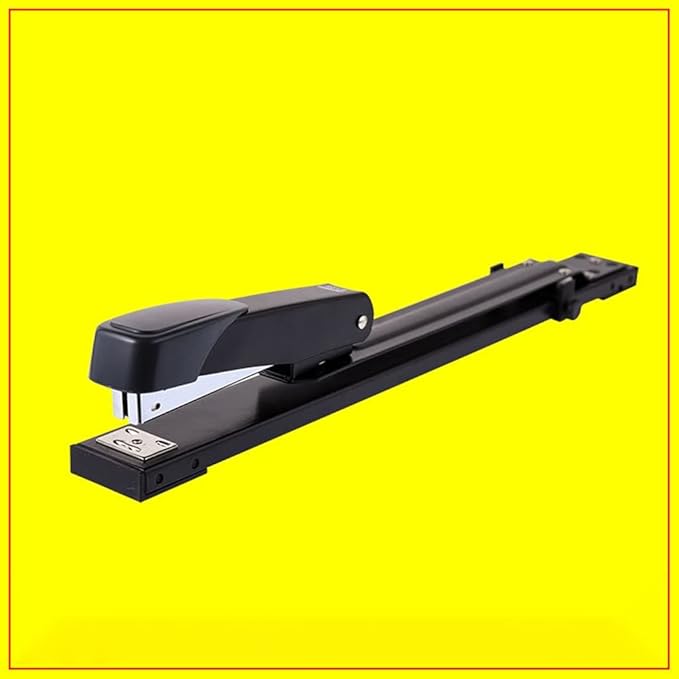 KUYWLMKMZZ Desk Stapler Staplers for Desk Long Arm Stapler 20-Page Capacity Office File Finishing and Binding Learning Desktop Office Tool School Supplies (Color : Black)