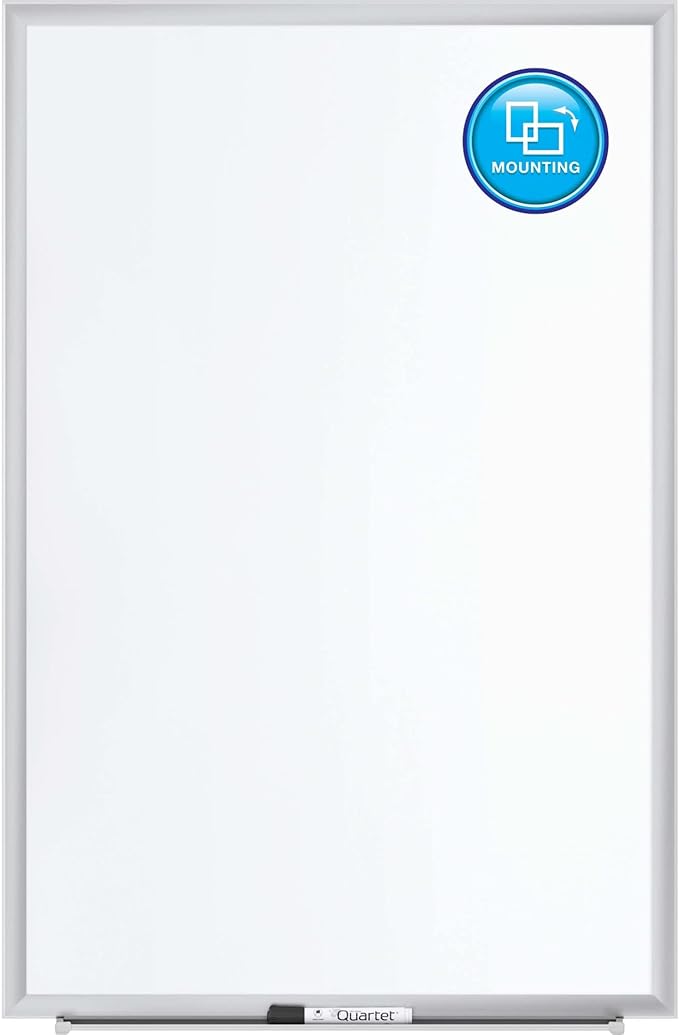 Quartet Magnetic Porcelain Whiteboard, 4' x 3' White Board, Premium, Duramax, Silver Aluminum Frame (2544)