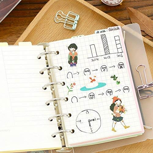 A7 Dotted Design Planner Refill 6 Holes Notebook Binder Refills, A7 Dot Matrix Planner Inserts for Filofax 100gsm Paper Pocket Size, 4.84 x 3.23'', Harphia