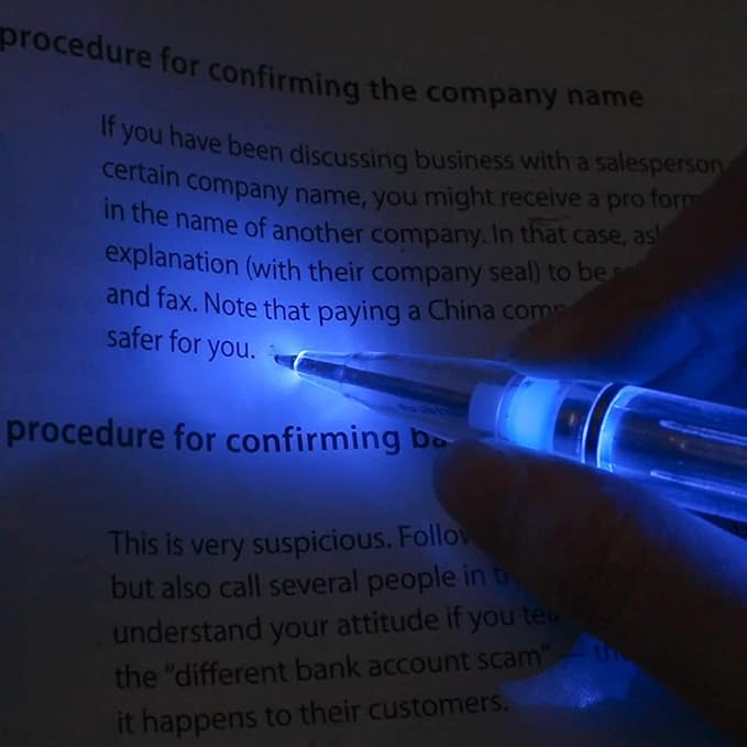 Glovion LED Light Pen, Lighted Ballpoint Pen Penlight for Nighttime Writing –Blue Light with Black Shell- Pack of 3 Pens