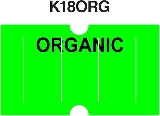 Fluorescent Green with Black "Organic" Labels to fit Avery Dennison®/ Sato® M1 "Mighty One" Price Guns 16 Pack (Free Ink roll Included)