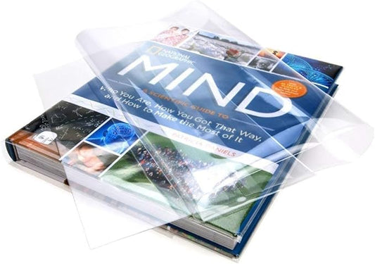 ClearBags Clear Book Covers – 25 Pack, Plastic Sleeves (9 1/4" x 15 3/4") for Books – Archival Safe, Dust & Water Protector (Fits Books with 9" Spine Height & Up to 15 3/4" Wide) – BC9Q