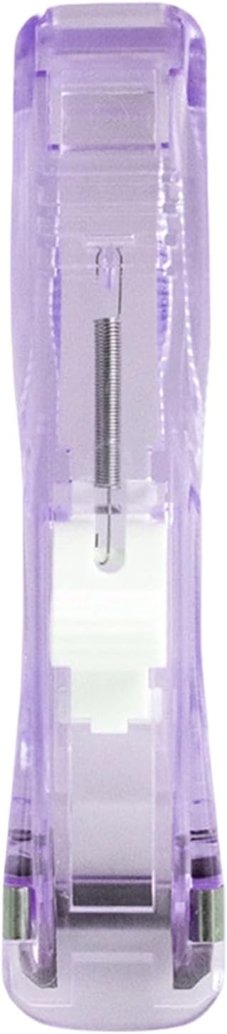 Portable Binder Clip Stapler, Includes 150 Reusable Clips, Push Clip Staplers, Mini Push Stapler Clamp Staplers for Desktop Document Home School Desk Office (I#)
