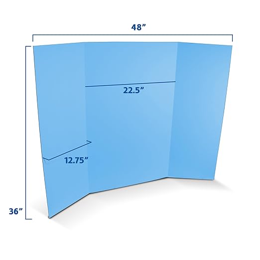 Flipside Products 36” x 48” Project Boards for Presentations, Science Fair, School Projects, Event Displays and Trifold Picture Board, Proudly Made in USA - Sky Blue - 24 Pack