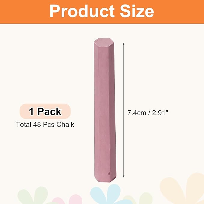 PATIKIL 48 PCS Chalkboard Chalk, Dustless Chalk Small Bulk Colored Thin for Chalkboard Blackboard Teacher Classroom Adults Indoor Home Office Supplies, Brown
