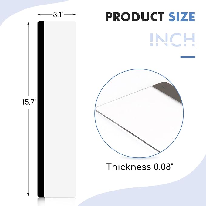 DOLLAR BOSS 15.7" x 3.1" Monitor Memo Board, 1 Pc Clear Acrylic Office Desk Accessories Computer Screen Side Note Holder Transparent Message Board for Sticky Notes Reminders & Memos, Fits PC & Laptop