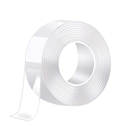 Imagine Mart Double Sided Tape Heavy Duty, Transparent Strong Adhesive Mounting Trackless Removable Washable for Tape for Posters, Carpets, Photo Frames, Kitchen,Office,Car Decor(3 Meter)