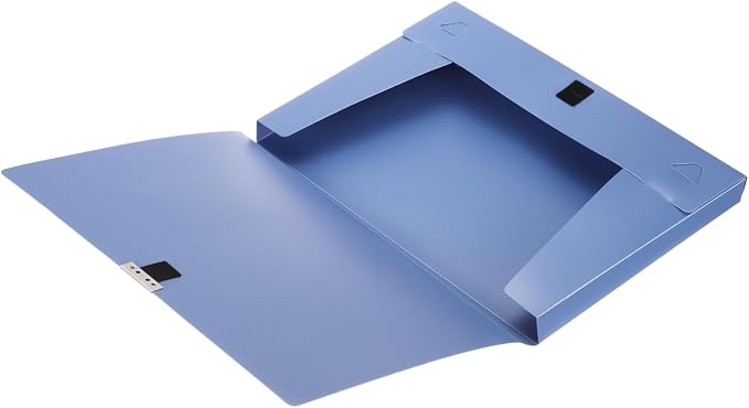 PATIKIL File Organizer Box, Blue A4 Plastic Storage File Folder Document Boxes Cabinet Archives Cases Boxes with Lid for Bank Office Home, 12.52 x 9.29 x 0.98 Inch