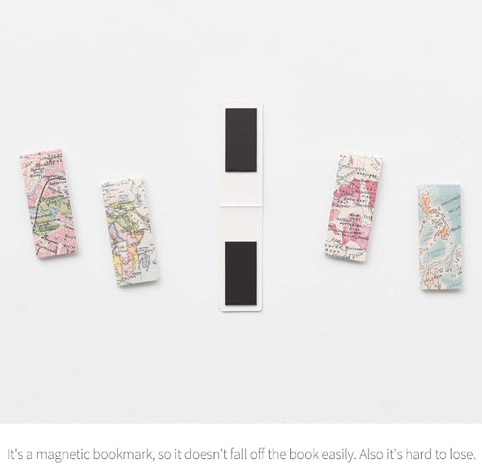 Monolike Magnetic Bookmarks Vintage Maps, Set of 5
