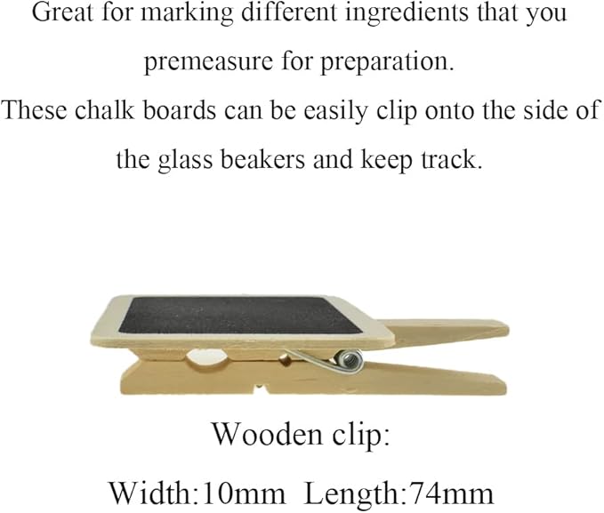 Hahiyo 2.78 x 2 Inch Mini Chalkboard Clip Help Marking Nice Display Easy Writing Quick Switch Reusable Rectangle Wooden Message Board Labels Signs 18 PCS for Party Food Tag Memo Note Organize Pantry
