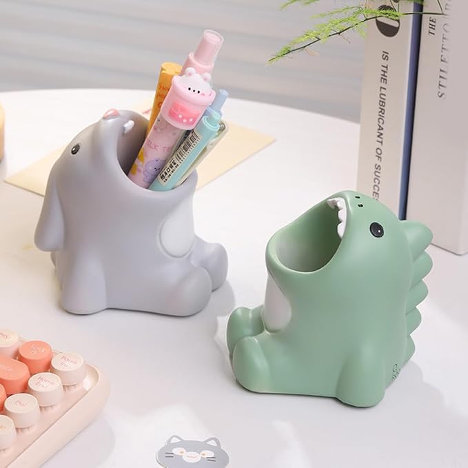 Funny Big Mouth Animals Pen Holder for Office Desk Accessories, Cute Cartoon Animals Makeup Brush Holder Pencil Cup Toothbrush Holder Vanity Organizer Kawaii Home Decor (Bunny)