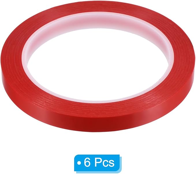 PATIKIL 3/8" Whiteboard Tape, 6 Pack Thin Dry Erase Tape for Graphic Chart Marking DIY Art, Red