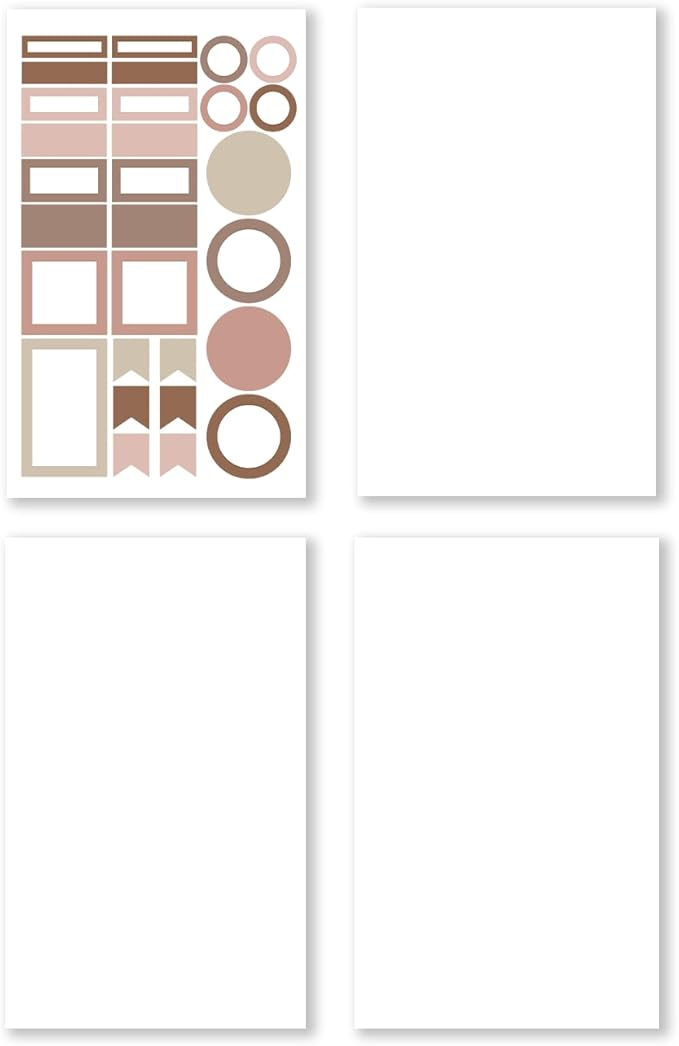 Rongrong Neutral Palette Functional Planner Stickers Book for Planners, Calendars, Journals – Elevate Your Planner's Functionality – Scrapbook Accessories – 25 Pages