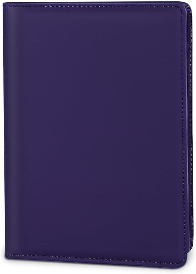 Padfolio/Portfolio Binder, Mini Padfolio Portfolio Binder 5 x 8 Legal Writing Pad, A5 Document Organizer Folder for Men Women. Dark Purple.