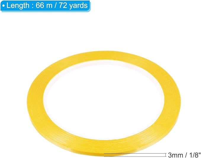 PATIKIL 1/8" Whiteboard Tape, 6 Pack Thin Dry Erase Tape for Graphic Chart Marking DIY Art, Dark Yellow