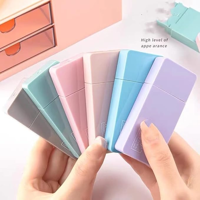 LOPURO White Out Correction Tape, 6Pcs Cute White Out Tape Pastel Color Correction Tape Eraser Easy to Use Applicator Instant Corrections for School Office Home Supplies (Cute)
