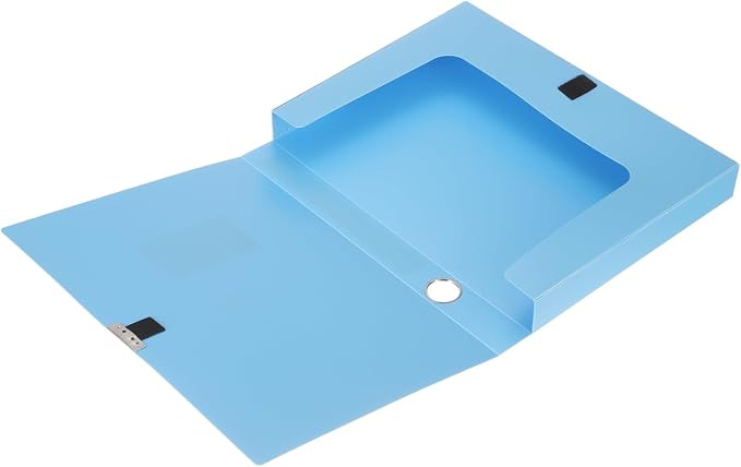 M&G File Organizer Box, Blue A4 Plastic Storage File Boxes File Folder Document Boxes Cabinet Archives Cases Boxes with Lid for Bank Office Home, 12.6 x 9.37 x 1.38 Inch