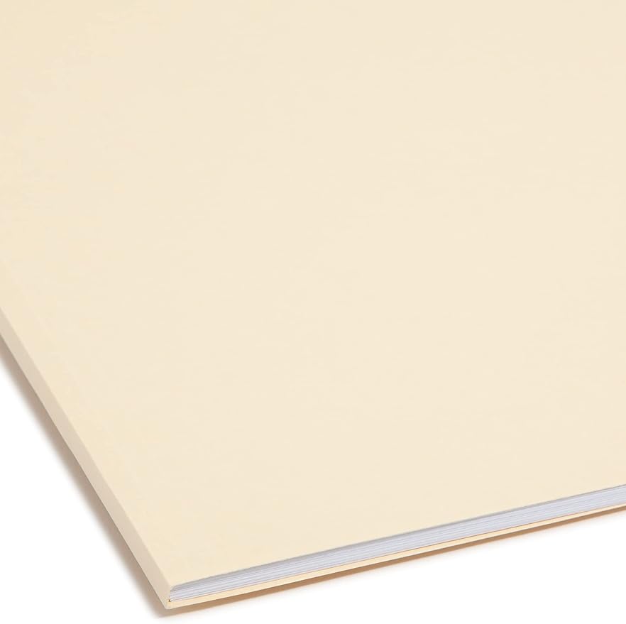 Smead 100% Recycled Fastener File Folder, 2 Fasteners, Reinforced 1/3-Cut Tab, Letter Size, Manila, 50 per Box (14547)