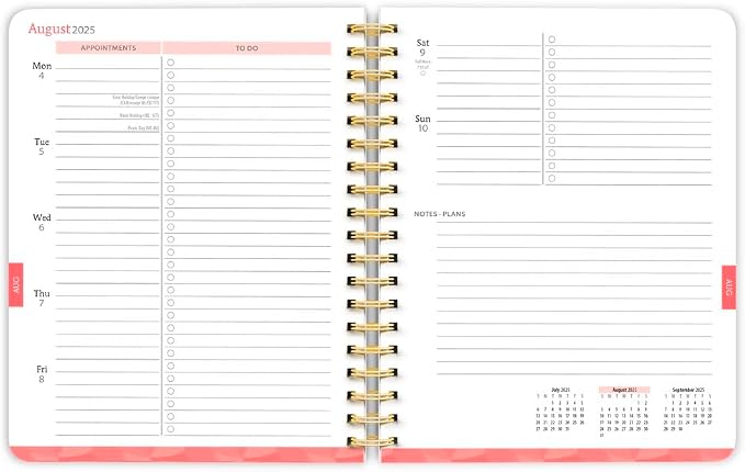 Crackled Blush | 2026 6 x 7.75 Inch 18 Months Weekly Desk Planner | Foil Stamped Cover | July 2025 - December 2026 | Plato | Planning Stationery