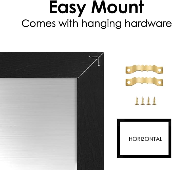 Dry Erase Monthly Calendar Whiteboard, Magnetic Whiteboard for Wall, Solid Pine Wood Black Framed Message BoardHanging Board for Office, Home School, 17.7"x 23.6"(YL-BK-4560-B)
