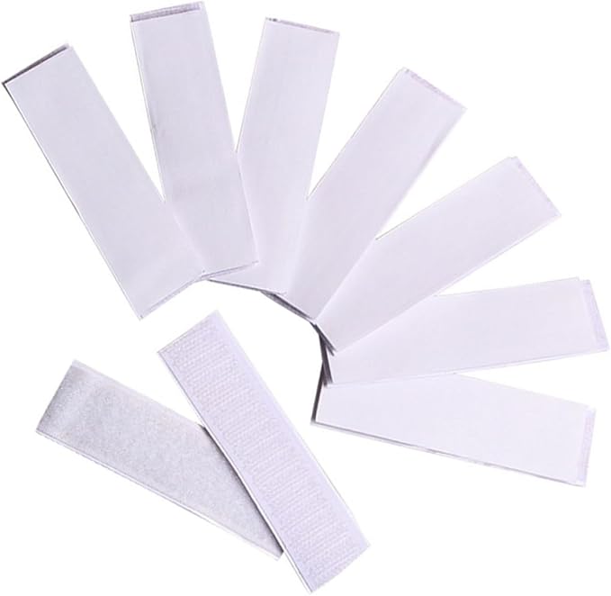 10pcs Self-Adhesive Hook Loop Tape for Table Skirt Wall Mounting Strips Removable Stickers for Home Office Crafting and Smooth Surfaces Versatile and Reusable