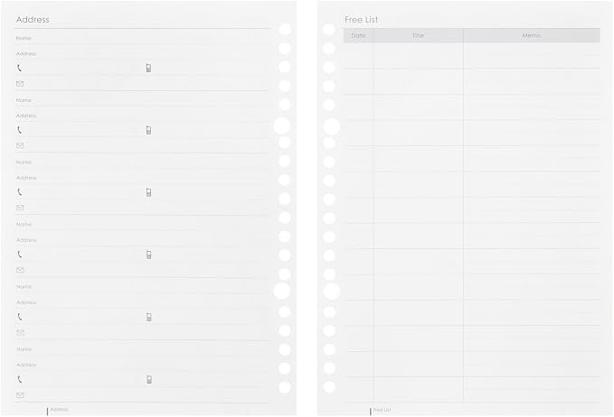 Maruman LD283-26 Notebook Refill, 2026 A5 Loose Leaf Diary, Monthly 20 Holes, Starts from January 2026