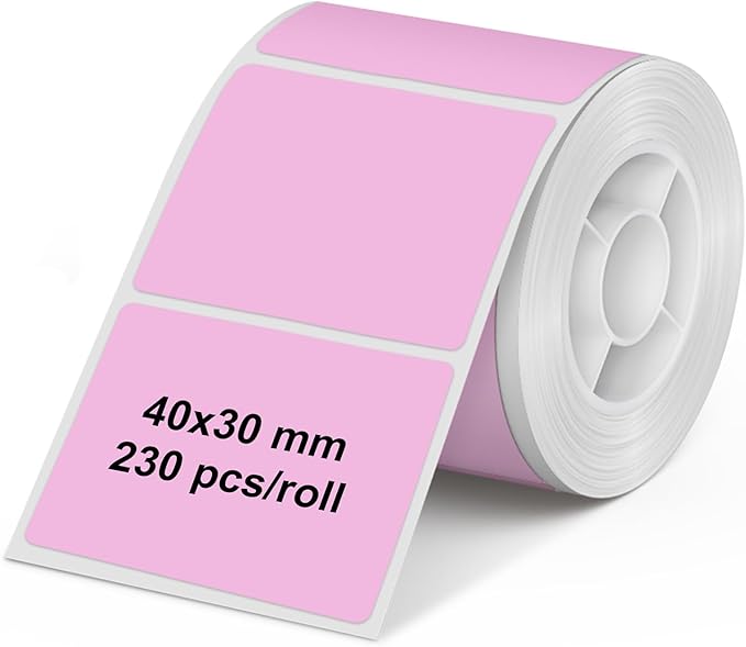 Olympia Label Roll for PM220 Mix Pack Coloured 40 × 30 mm Transparent Labels for Label Printers PM220 Waterproof and Abrasion Resistant