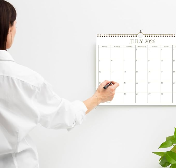 2026 Calendar - 2026-2027 Wall Calendar from January 2026 - June 2027, 18 Months Calendar with Premium Paper, Twin-Wire Binding & Hanging Hook, 8.5" x 11", Golden