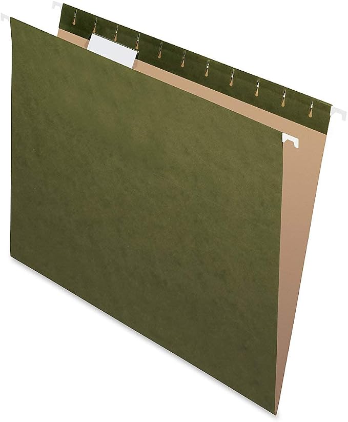 Pendaflex® Premium Reinforced Hanging Folders, 1/5 Cut, Letter Size, Standard Green, Pack Of 25