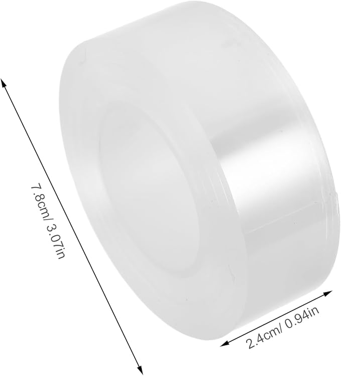 SOLUSTRE 2 Rolls Curtain Rod Tape Clear Transparent Silent Curtain Ring Sliding Tape Connection Ramp and Transition Cover for Living Room Bathroom Shower
