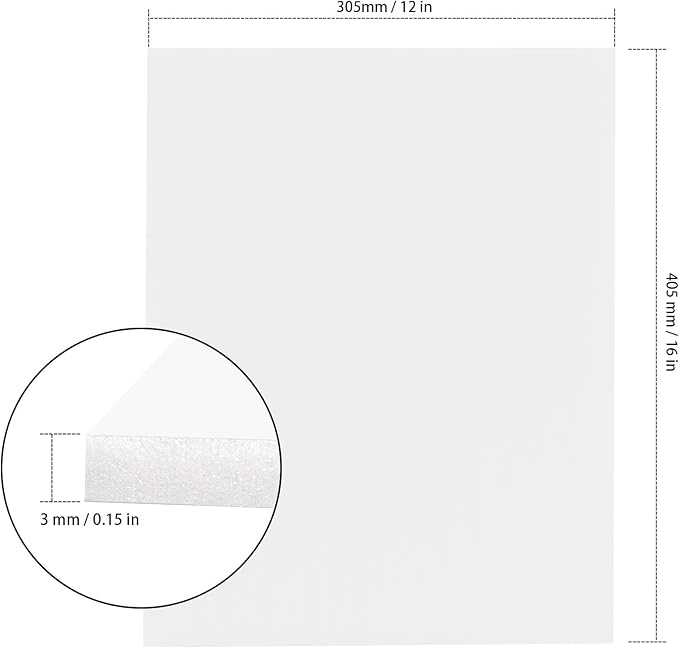 KOHAND 50 Pack 12 x 16 x 1/8 inch Foam Core Backing Boards, White Foam Boards, Thick Craft Poster Board for Signs, Presentations, School, Office and Art Projects