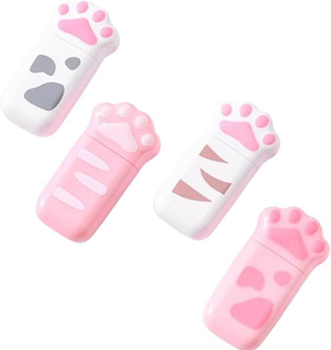 4 Pcs Cute White Out Cat Claw Correction Tape Mini White Out Corrector Correction Supplies for Instant Corrections and Office Products, Color Random