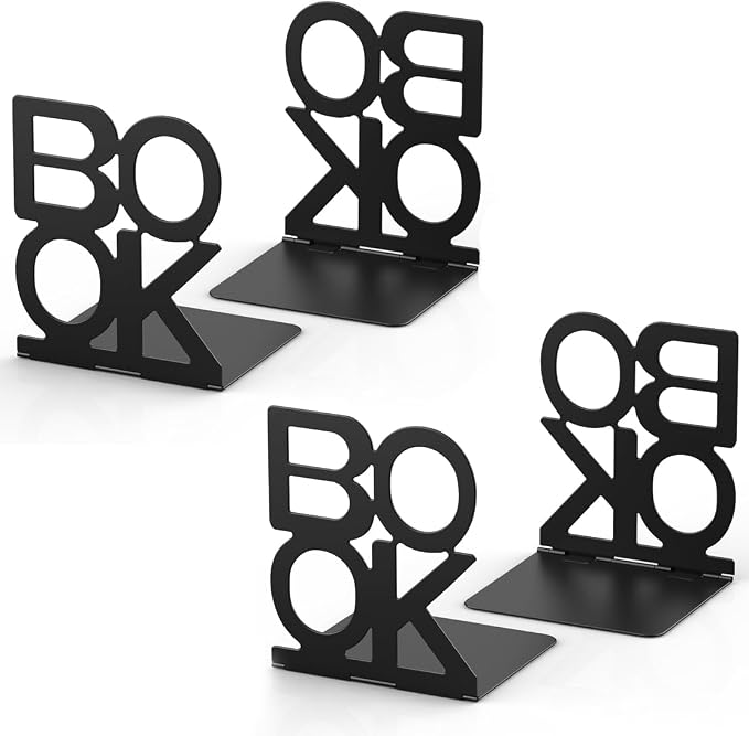 Book Ends,2 Pair Bookends Metal Bookend (Folding Book Ends 2 Pair)