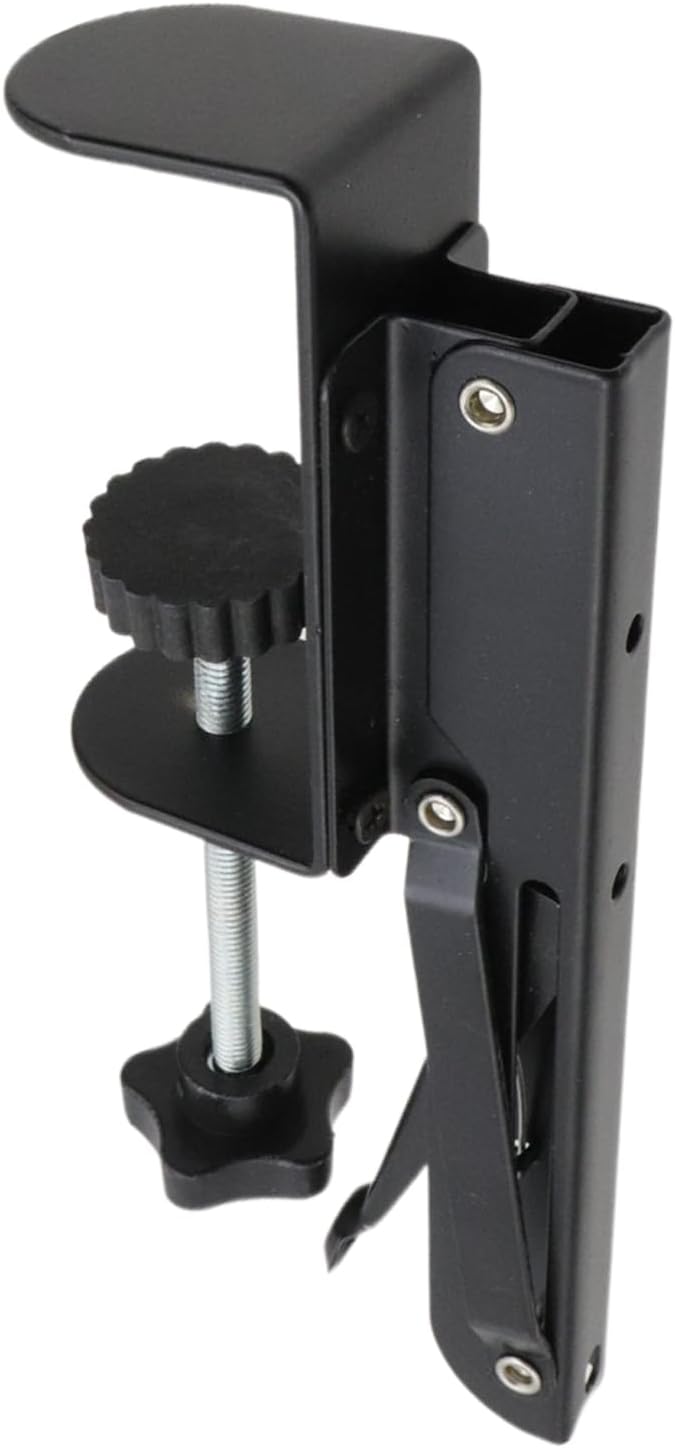 1 Set Desk Extension Folding Shelf Brackets,Metal Tablet Mount Arm Computer Desk Extender Clamp,Keyboard Rack Desktop Extension Tray,Black Large Clip