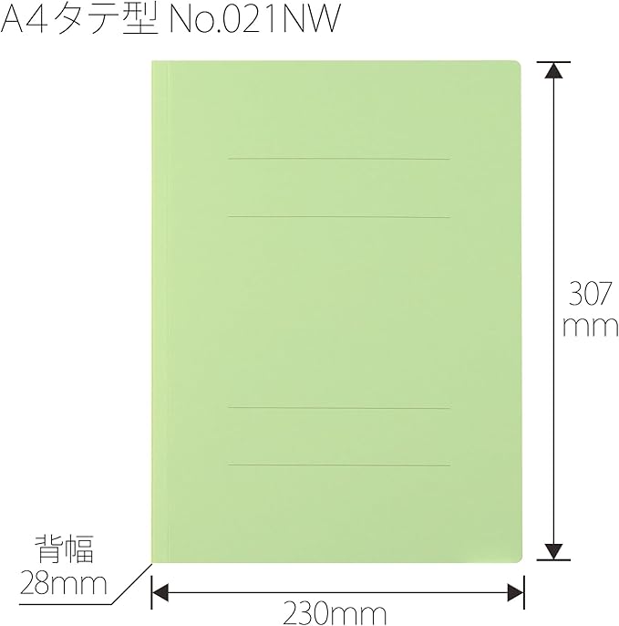 Plus Flat File, Resin Jig, Thick Binding, 10.8 inches (300 mm), A4, Vertical, Green, 10 Books, No.021NW, 79-046 x 10