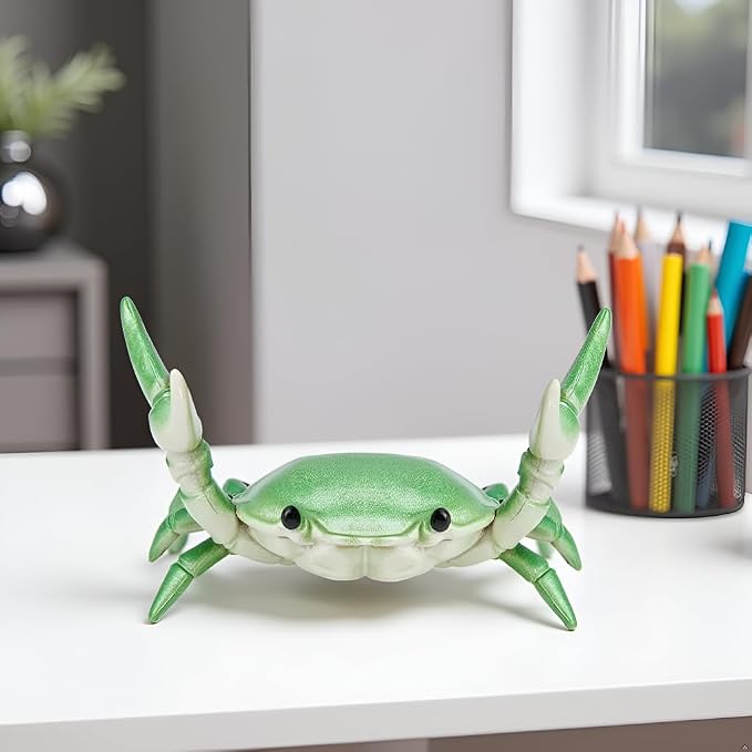 1 Pc Green Creative Crab Pen Holder Weightlifting Crabs Pen Stand Storage Rack,Pencil Holders Desk Supplies Holders and Dispensers, Office Desktop Decoration, Desk Accessories and Workspace