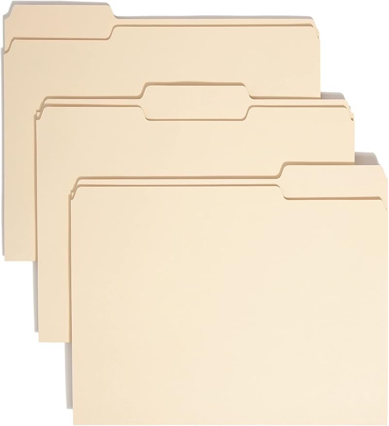 Smead 100% Recycled File Folder, 1/3-Cut Tab, Letter Size, Manila, 100 Per Box (10339)