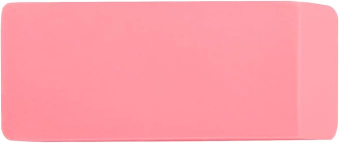 Amazon Basics Rectangular Erasers for School and Office, Pink, Art Eraser for Drawing, Stationery Supplies, 24 Count