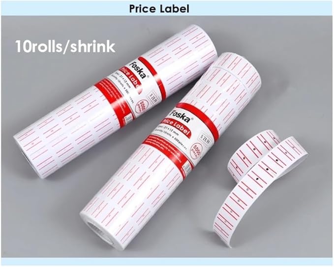 10 Rolls of White Price Labels 21x12mm (5000 Labels Total)