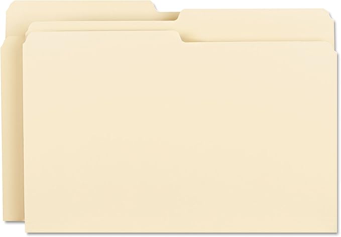 Smead File Folder, 1/2-Cut Tab, Assorted Positions, Legal Size, Manila, 100 per Box (15320)