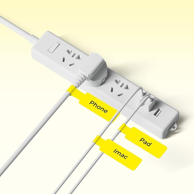 NIIMBOT Cable Label for B1/B21/B3S/K3 Label Printer, Waterproof, Oil-Proof Cable Tags(1'' x 3''),1 Roll of 100 Thermal Sticker Labels (Yellow)